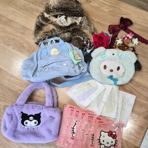 Sanrio bundle bags Kuromi Pochacco Hello Kitty crossbody tote purse set